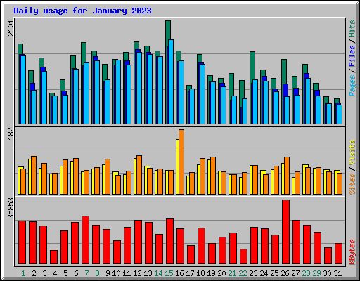 Daily usage for January 2023