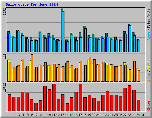 Daily usage for June 2024