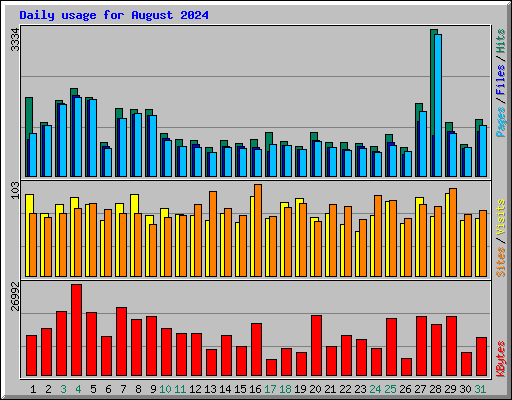 Daily usage for August 2024