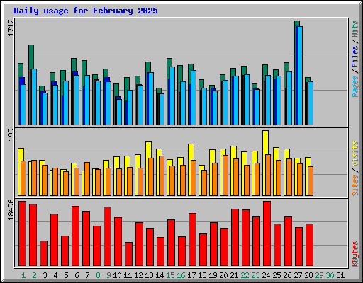 Daily usage for February 2025