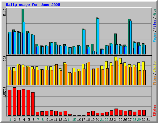 Daily usage for June 2025