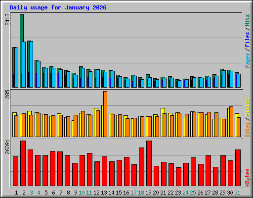 Daily usage for January 2026