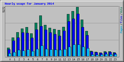 Hourly usage for January 2014