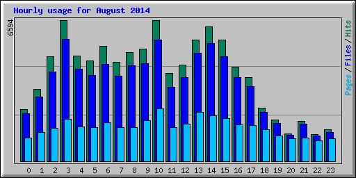 Hourly usage for August 2014