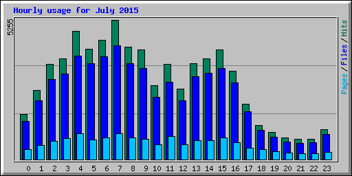 Hourly usage for July 2015