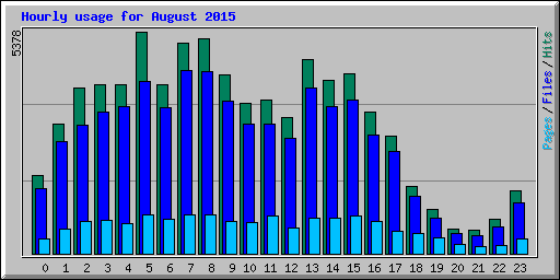 Hourly usage for August 2015