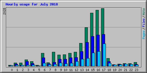 Hourly usage for July 2018