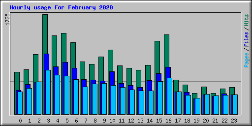 Hourly usage for February 2020