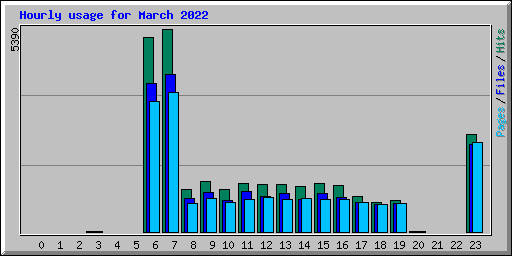 Hourly usage for March 2022