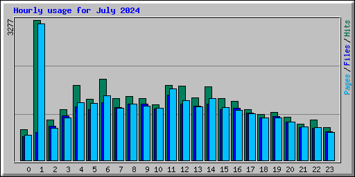Hourly usage for July 2024
